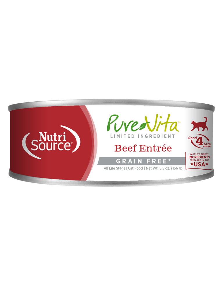 BUY PureVita Beef Entree Wet Canned Cat Food NutriSource Pet