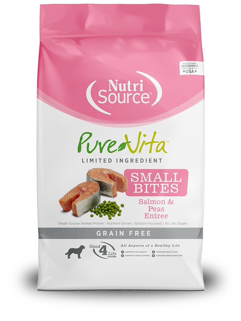 PureVita Small Bites Grain Free Salmon & Peas Recipe Dry Dog Food