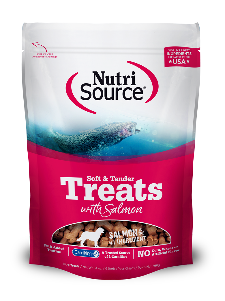 Soft & Tender Dog Treats with Salmon - 14 oz. bag front