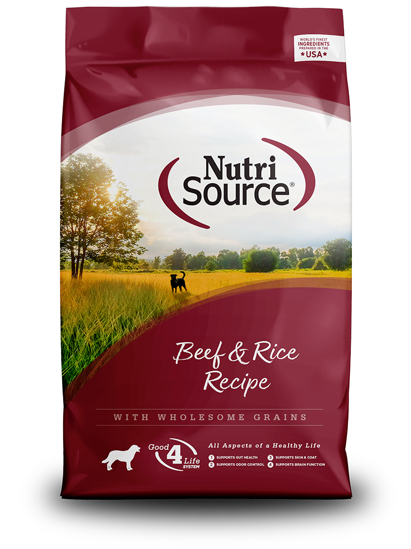 NutriSource Beef & Rice Recipe - bag front