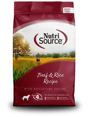 NutriSource Beef & Rice Recipe - bag front