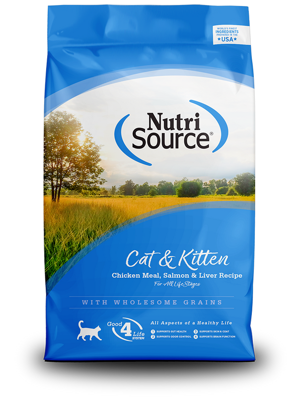 NutriSource Cat & Kitten Chicken Meal, Salmon & Liver Recipe - bag front