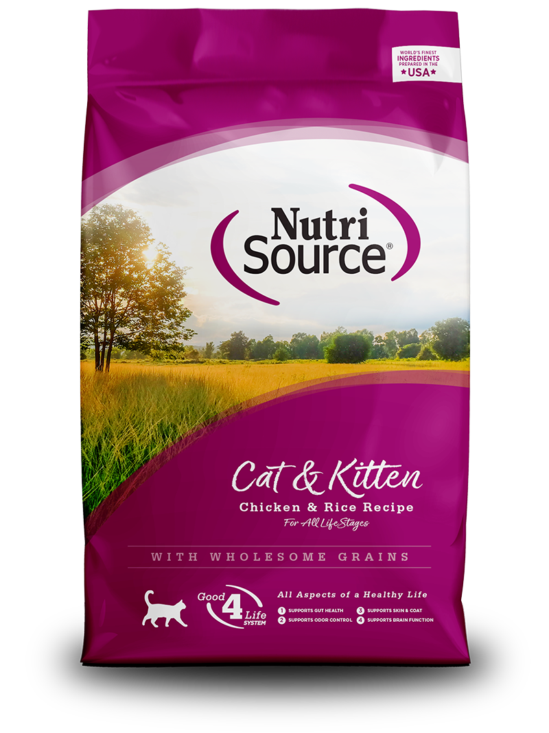 NutriSource Cat & Kitten Chicken & Rice Recipe - bag front