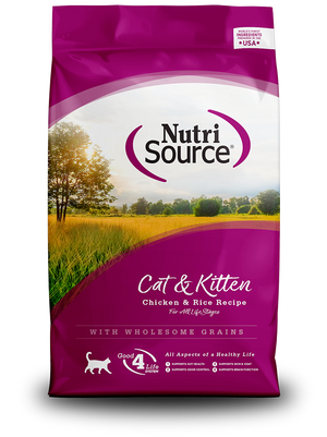 NutriSource Cat & Kitten Chicken & Rice Recipe - bag front