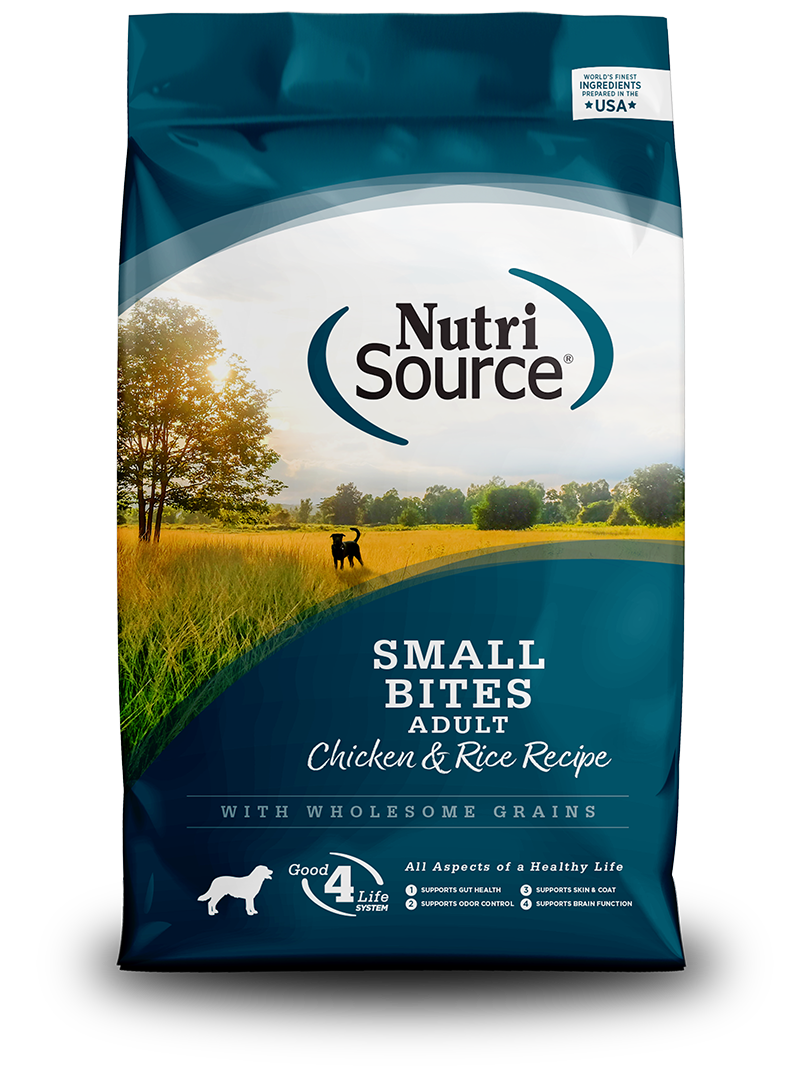 NutriSource Adult Chicken & Rice Recipe Small Bites - front of bag