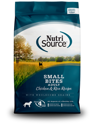 NutriSource Adult Chicken & Rice Recipe Small Bites - front of bag