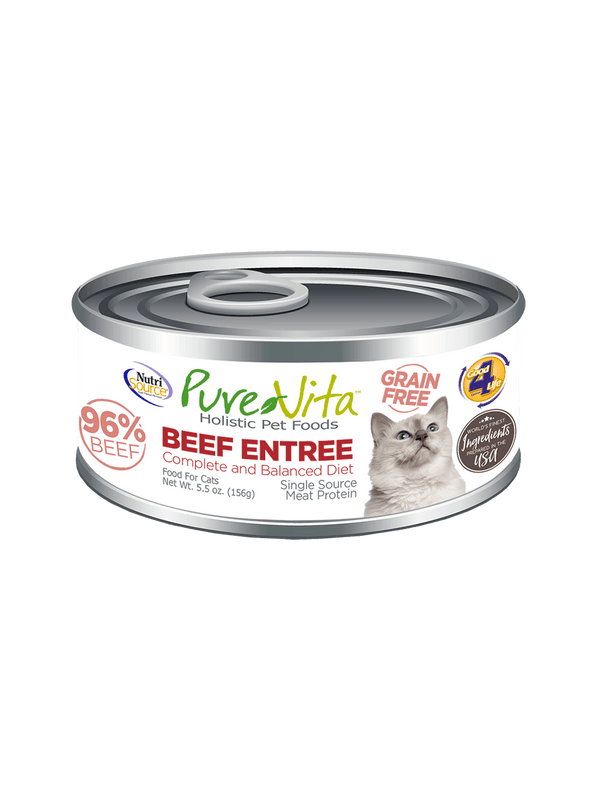 BUY PureVita Beef Entree Wet Canned Cat Food NutriSource Pet