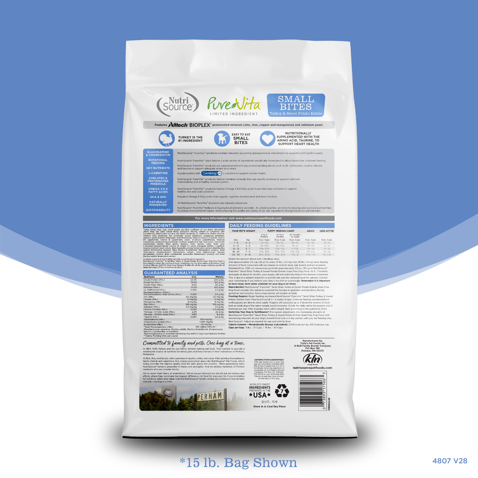 Turkey Sweet Potato Small Bites PureVita NutriSource Pet Foods